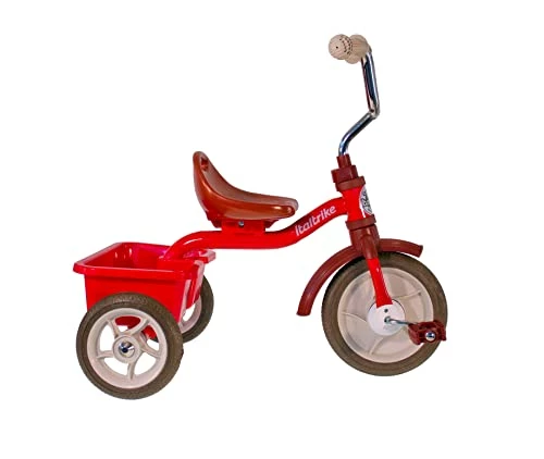 Hot Sale ❤️ Italtrike Transporter Classic Tricycle With Basket For Toddlers And Kids, Adjustable Seat (Red) 😉 2 Hot Sale ❤️ Italtrike Transporter Classic Tricycle With Basket For Toddlers And Kids, Adjustable Seat (Red) 😉 - Image 2