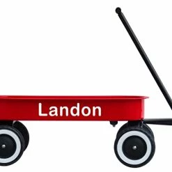 Best Pirce 🌟 Lamlo Personalized Red Tot Wagon, Pretend Play Kids Toy Wagon, Motor Skills, Kids Indoor And Outdoor Play, Made Of Durable Metal, Handle Folds For Easy Storage 👏