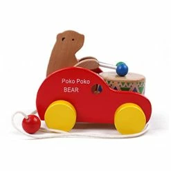 Best deal ✔️ SAFIGLE Long Toy Toddler A Drum Toys Walk Children Car Wood Wooden Bear Pull As Shownx3pcs 👏 -Kids' Tricycles Sales 31dHvIYHnLL