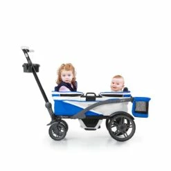 Deals ⭐ Gladly Family Anthem 2 Double Wagon Stroller, All-Terrain Collapsible Wagon With Canopy For Kids, 2 Seater (Electric Silver) 🔔