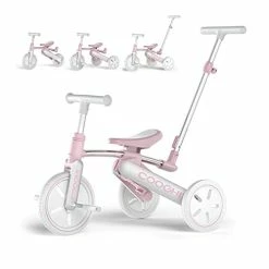 Cheapest ✨ Cooghi 3-in-1 Kids Tricycle For Kids Ages 18 Months - 4 Years Old, 3 Wheels Toddler Tricycle With Detachable Pedal And Adjustable Seat, Pink 🧨