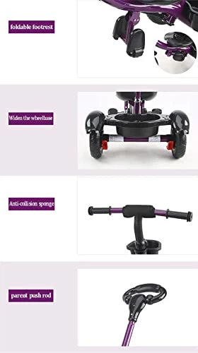 Flash Sale ๐ LSQXSS Kids Tricycles For Age 18 Month To 3 Years,Toddler Trikes With Auxiliary Push Handle,3 Wheelers Bicycle For Boys And ๐ง Girls,Non-Inflatable Titanium Wheel,Ride-on Bikes Blue ๐งจ 4 Flash Sale ๐ LSQXSS Kids Tricycles For Age 18 Month To 3 Years,Toddler Trikes With Auxiliary Push Handle,3 Wheelers Bicycle For Boys And ๐ง Girls,Non-Inflatable Titanium Wheel,Ride-on Bikes Blue ๐งจ - Image 4