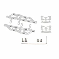 Best Sale 🛒 DKKY DKKY Racing DKKY 1:24 Model Car Parts Metal Side Pedals Frame Pedal 1 Set For Axial SCX24 90081 (Silver) ✔️