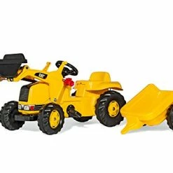 Best deal ✔️ Rolly Toys CAT Construction Pedal Tractor: Front Loader Tractor With Detachable Trailer, Youth Ages 2.5+ , Yellow 🧨