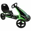 Best Sale 🔔 509 Crew Air Jet Pedal Go Kart - Green - Kids, Sporty Graphics On The Front Fairing, Adjustable Bucket Seat, 4 Spoke Rims W/ 10'' EVA Wheels, Sporty Steering Wheel, Kids Go Kart Ages 4+ (U925005) 🎉