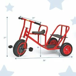 Outlet 🔥 Children's Factory Angeles Taxi Trike, Kids Tandem Tricycle, Red-Blk, AFB1200, Preschool And Playground Learning Activity, Daycare And Classroom Outdoor Play Equipment Red-black 🥰 -Kids' Tricycles Sales 416yoHGhuXL