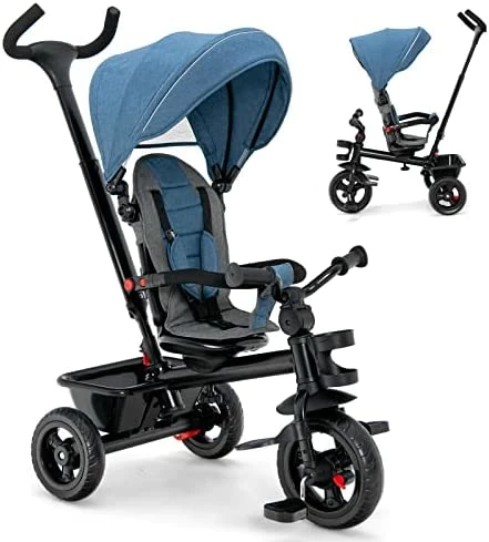 Brand new 𧨠HONEY JOY Tricycle, 5-in-1 Baby Tricycle Stroller W/Adjustable Push Handle & Canopy, Reversible Seat, EVA Wheels Cup Holder & Storage Basket, Push Tricycles For Toddlers Age 1.5-5 Year Old (Pink) π 7 Brand new 𧨠HONEY JOY Tricycle, 5-in-1 Baby Tricycle Stroller W/Adjustable Push Handle & Canopy, Reversible Seat, EVA Wheels Cup Holder & Storage Basket, Push Tricycles For Toddlers Age 1.5-5 Year Old (Pink) π - Image 7