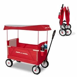 New ✨ Radio Flyer 3 In 1 Off-Road EZ Fold Wagon With Canopy, Red Folding Wagon 💯