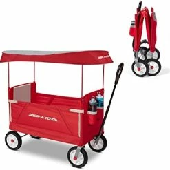 New ✨ Radio Flyer 3 In 1 Off-Road EZ Fold Wagon With Canopy, Red Folding Wagon 💯 -Kids' Tricycles Sales 417XWI80esL. AC