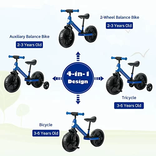 Discount ๐ BABY JOY 4 In 1 Toddler Tricycle, Kids Trike With Detachable Pedals & Training Wheels, Adjustable Handlebar & Seat, Baby Balance Bike For 2, 3, 4, 5, 6 Years Old Boys ๐ง Girls (Blue) ๐ฏ 2 Discount ๐ BABY JOY 4 In 1 Toddler Tricycle, Kids Trike With Detachable Pedals & Training Wheels, Adjustable Handlebar & Seat, Baby Balance Bike For 2, 3, 4, 5, 6 Years Old Boys ๐ง Girls (Blue) ๐ฏ - Image 2