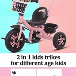 Wholesale 🌟 LSQXSS Kids Tricycles For Age 1.5 To 6 Year Old,Kids Trikes With Detachable Parent Pushrod,Retractable Footrest,Indoor Outdoor Boy Girl Ride-on Bike,Foam Wheel Green 🛒 -Kids' Tricycles Sales 41A2XQf7RNL