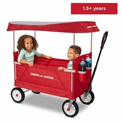 New ✨ Radio Flyer 3 In 1 Off-Road EZ Fold Wagon With Canopy, Red Folding Wagon 💯 -Kids' Tricycles Sales 41AO9BbvA8L