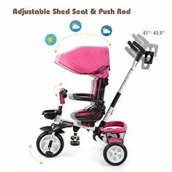 Best deal ๐ BABY JOY Tricycle, 7 In 1 Folding Toddler Bike W/ Removable Push Handle, Rotatable Seat, Adjustable Canopy, Safety Harness, Storage, Cup Holder, Trike For 1-5 Year Old, Tricycle For Toddlers (Pink) ๐ 11 Best deal ๐ BABY JOY Tricycle, 7 In 1 Folding Toddler Bike W/ Removable Push Handle, Rotatable Seat, Adjustable Canopy, Safety Harness, Storage, Cup Holder, Trike For 1-5 Year Old, Tricycle For Toddlers (Pink) ๐ -Kids' Tricycles Sales 41AZhzrU4KL