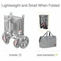 Budget 🛒 EVER ADVANCED Foldable Wagon Stroller For 2 Kids & Cargo, Collapsible Folding Toddler Wagon With Removable Canopy, Adjustable 5-Point Harness, Lightweight Carry-on Stroller For Airplane With Carry Bag 🛒 -Kids' Tricycles Sales 41Ak6CBBikL