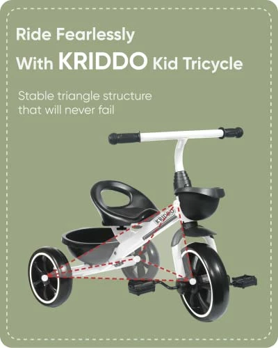 Best reviews of π KRIDDO Kids Tricycles Age 18 Month To 4 Years, Toddler Kids Trike For 1.5 To 3 Year Old, Gift Toddler Tricycles For 2 - 4 Year Olds, Trikes For Toddlers, White π 2 Best reviews of π KRIDDO Kids Tricycles Age 18 Month To 4 Years, Toddler Kids Trike For 1.5 To 3 Year Old, Gift Toddler Tricycles For 2 - 4 Year Olds, Trikes For Toddlers, White π - Image 2