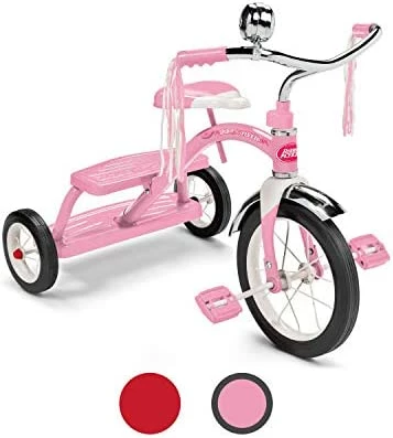 New π Classic Pink Dual Deck Tricycle Ride On, 31.5L X 24.5W X 21.5H In π 9 New π Classic Pink Dual Deck Tricycle Ride On, 31.5L X 24.5W X 21.5H In π - Image 9