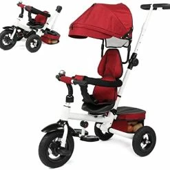 Outlet 🌟 Ktaxon 5 In 1 Toddler Tricycle Baby Trike, Tricycle For Toddlers Age 1-5, Kids Stroller Tricycle With Removable Canopy, Inflatable Wheel, 360-degree Rotatable Seat And Fast-Folding Design(Red) 🤩 -Kids' Tricycles Sales 41Cilj IOKL. AC