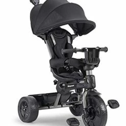 Discount 🤩 4.1 Kids Tricycle With 4-Stages Featuring Extra-Wide Front Tire, Removable And Adjustable Parent Handle, Safety Harness, Machine-Washable Seat Pad, And Retractable Canopy (Black) ✔️ -Kids' Tricycles Sales 41DDt0wH9hL 1