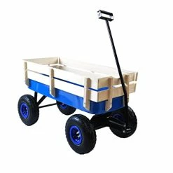 Kids' Tricycles Sales 15 Buy π₯ ZeHuoGe Outdoor Sport Blue Wagon All Terrain Pulling W/Removable Wooden Side Panels Air Tires Big Foot Panel Wagon 176 Lbs. Weight Capacity Sturdy All Steel Wagon Bed, Children Kids' Pull-Along Wagons (Blue) π