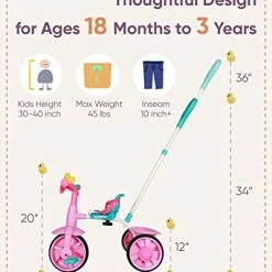 Best deal π 2 In 1 Kids Tricycles Age 18 Month To 3 Years, EVA Wheels Upgraded, Gift Toddler Tricycle, Trikes For Toddlers 2 To 3 Year Old With Push Handle And Duck Bell, Pink Eva Wheel-blue π₯ 15 Best deal π 2 In 1 Kids Tricycles Age 18 Month To 3 Years, EVA Wheels Upgraded, Gift Toddler Tricycle, Trikes For Toddlers 2 To 3 Year Old With Push Handle And Duck Bell, Pink Eva Wheel-blue π₯ -Kids' Tricycles Sales 41FNiAryizL