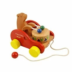 Kids' Tricycles Sales 5 Best deal βοΈ SAFIGLE Long Toy Toddler A Drum Toys Walk Children Car Wood Wooden Bear Pull As Shownx3pcs π