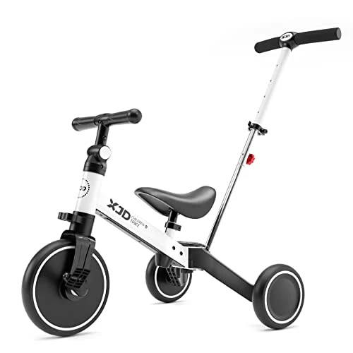 Promo 🔥 XJD 7 In 1 Toddler Bike With Push Handle For 1 To 3 Years Old Kids Toddler Tricycle With Push Handle For Boy Girl Baby Bike Infant Trike Kids Trikes (White) 🔔 1 Promo 🔥 XJD 7 In 1 Toddler Bike With Push Handle For 1 To 3 Years Old Kids Toddler Tricycle With Push Handle For Boy Girl Baby Bike Infant Trike Kids Trikes (White) 🔔