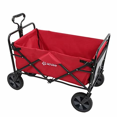Promo 🔥 Get Out! Wagon Cart In Red - Foldable Wagon For Storage Multi-Use Utility Wagon With Side Table And Handl 😀 2 Promo 🔥 Get Out! Wagon Cart In Red - Foldable Wagon For Storage Multi-Use Utility Wagon With Side Table And Handl 😀 - Image 2