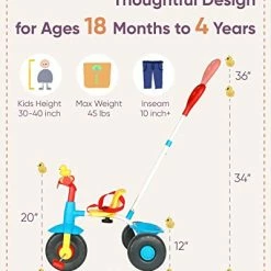 Brand new ๐ KRIDDO 2 In 1 Kids Tricycles Age 18 Month To 3 Years, Gift Toddler Tricycle, Trikes For Toddlers 2 To 3 Year Old With Push Handle And Duck Bell, Classical ๐ 15 Brand new ๐ KRIDDO 2 In 1 Kids Tricycles Age 18 Month To 3 Years, Gift Toddler Tricycle, Trikes For Toddlers 2 To 3 Year Old With Push Handle And Duck Bell, Classical ๐ -Kids' Tricycles Sales 41M1arRnsAL
