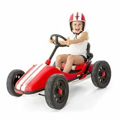Best deal 🎉 Chillafish Monzi RS: Pedal Go-Kart For Kids 3-7 Years, Folds Down For Easy Storage And Adjustable Seat Without Tools, Airless No-Puncture RubberSkin Tires, And Wall Mount For Easy Storage, Red 🥰