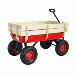 Best Sale ❤️ PURELOVEE Outdoor Sport Pet Wagon, All Terrain Pulling W/Removable Wooden Side Panels Air Tires Big Foot Panel Wagon 330 Lbs, Weight Capacity Sturdy All Steel Wagon Bed Kids' Pull-Along Wagons 🎉 -Kids' Tricycles Sales 41NrIBxzNYL