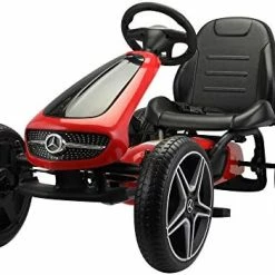 Best Pirce 🧨 TOBBI Pedal Go Kart For Kids, 4-Wheel Pedal Powered Racer Cars W/2-Position Adjustable Seat, Manual Brake,Anti-Slip Wheels, Music And Horn,Ride On Pedal Car For Boys, 👧 Girls (White) ❤️ -Kids' Tricycles Sales 41QPArvMqYL. AC