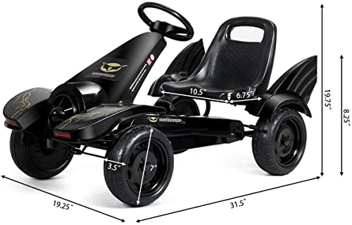Flash Sale 🥰 GLACER Kids Pedal Go Kart, Pedal Powered Ride On Car For Kids, 4 Wheels Indoor Outdoor Racer Toy Car W/ Adjustable Seat, Foot Pedal, Ideal For Boys 👧 Girls, Black ❤️ 5 Flash Sale 🥰 GLACER Kids Pedal Go Kart, Pedal Powered Ride On Car For Kids, 4 Wheels Indoor Outdoor Racer Toy Car W/ Adjustable Seat, Foot Pedal, Ideal For Boys 👧 Girls, Black ❤️ - Image 5