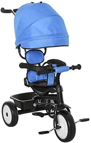 Cheap 🛒 Qaba Baby Tricycle 2 In 1 Trike With Adjustable Canopy Detachable Guardrail Belt For Age 6-60 Months, Red ✨ 8 Cheap 🛒 Qaba Baby Tricycle 2 In 1 Trike With Adjustable Canopy Detachable Guardrail Belt For Age 6-60 Months, Red ✨ - Image 8