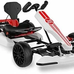 Flash Sale 🌟 TWO DOTS Go Kart Bundle, Hoverboard And Go Kart Seat Attachment Combo - Outdoor Racer Pedal Car For Adult And Kids, Adjustable Length And Height- 9.3MPH - 264.5 Lbs Red Gokart & Orange Hoverboard 😉 -Kids' Tricycles Sales 41S34HoytNL. AC