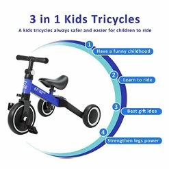 Best Pirce ❤️ 67i 3 In 1 Tricycle For 1-3 Year Old Toddler Bike Kids Tricycles For 1-3 Year Olds Toddler Tricycle Kids Trikes Adjustable Seat And Removable Pedal Baby Balance Bike Boys 👧 Girls Pink+handle 💯 -Kids' Tricycles Sales 41TvppgGbnL