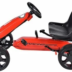 Cheapest 🔥 GLACER Kids Go Kart, 4 Wheels Outdoor Racer Toy Car For Kids, Pedal Powered Ride On Car W/ Adjustable Seat, EVA Rubber Tires, Ideal For Boys 👧 Girls (Pink) 🛒 -Kids' Tricycles Sales 41TxMpskLfL. AC