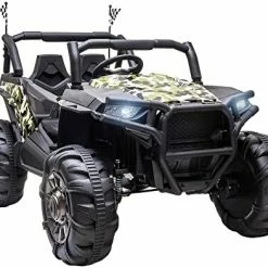 Best Pirce 🛒 Aosom 12V Kids Ride On Car Electric Off-Road UTV Truck Toy With Parental Remote Control, Suspensions, USB, Bluetooth, 3 Speeds & 4 Motors, Camo Green 👍 -Kids' Tricycles Sales 41UCIHIQfsL. AC