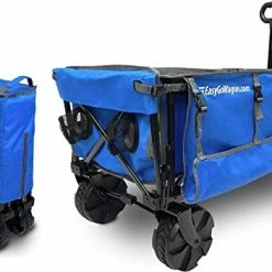 Cheap 😍 EasyGoProducts Big Wheel Utility Cart With Rear Table And Side Umbrella Holders-Heavy Duty Deluxe, Folding Beach Wagon Blue 💯 -Kids' Tricycles Sales 41XD UI1P3L. AC