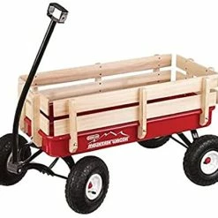 Brand new 🎁 Duncan Toys Mountain Wagon - Pull-Along Wagon For Kids With Wooden Panels, All Terrain Tires, Wide Grip Handle, Wide Wheel Base, Red, 41” X 22” X 38.5” 🥰