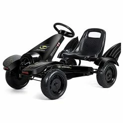 Promo 💯 Costzon Kids Pedal Go Kart, Pedal Powered Ride On Car Toy, Children's 4 Wheels Riding Car W/ Adjustable Seat, Foot Pedal, For Boys & 👧 Girls Age 3 To 8 Years Old, Indoor & Outdoor (Carbon Black Turbine) 🛒