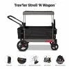 Deals ⌛ Radio Flyer Trav-ler Stroll 'N Wagon, Black Push Wagon With Canopy, Storage Bag, And Cupholders, For Ages 1+ Years 🔔
