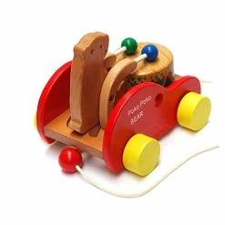 Best deal ✔️ SAFIGLE Long Toy Toddler A Drum Toys Walk Children Car Wood Wooden Bear Pull As Shownx3pcs 👏 -Kids' Tricycles Sales 41ZfhtAn5bL