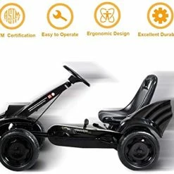 Flash Sale 🥰 GLACER Kids Pedal Go Kart, Pedal Powered Ride On Car For Kids, 4 Wheels Indoor Outdoor Racer Toy Car W/ Adjustable Seat, Foot Pedal, Ideal For Boys 👧 Girls, Black ❤️ 8 Flash Sale 🥰 GLACER Kids Pedal Go Kart, Pedal Powered Ride On Car For Kids, 4 Wheels Indoor Outdoor Racer Toy Car W/ Adjustable Seat, Foot Pedal, Ideal For Boys 👧 Girls, Black ❤️ -Kids' Tricycles Sales 41b0NgTdfQL