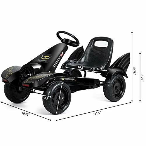 Promo π― Costzon Kids Pedal Go Kart, Pedal Powered Ride On Car Toy, Children's 4 Wheels Riding Car W/ Adjustable Seat, Foot Pedal, For Boys & π§ Girls Age 3 To 8 Years Old, Indoor & Outdoor (Carbon Black Turbine) π 6 Promo π― Costzon Kids Pedal Go Kart, Pedal Powered Ride On Car Toy, Children's 4 Wheels Riding Car W/ Adjustable Seat, Foot Pedal, For Boys & π§ Girls Age 3 To 8 Years Old, Indoor & Outdoor (Carbon Black Turbine) π - Image 6