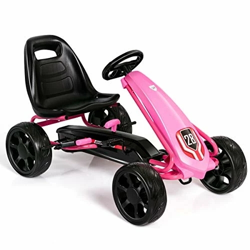 Brand new 🔔 HONEY JOY Pedal Go Kart, Off-Road Racing Pedal Powered Go Cart W/ 2-Point Adjustable Seat, Double Brake System, EVA Wheels, 4-Wheels Pedal Car For Kids (Pink) ⭐ 1 Brand new 🔔 HONEY JOY Pedal Go Kart, Off-Road Racing Pedal Powered Go Cart W/ 2-Point Adjustable Seat, Double Brake System, EVA Wheels, 4-Wheels Pedal Car For Kids (Pink) ⭐