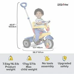 New 🎉 SmarTrike Breeze Toddler Tricycle For 15+ Months - 3 In 1 Multi-Stage Trike, Yellow/Red/Blu 🎁 -Kids' Tricycles Sales 41eCyHSFIeL