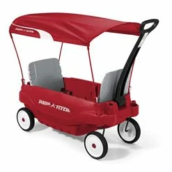 Hot Sale 🔔 Deluxe Family Wagon With Canopy, Plastic Red Wagon, For Ages 1.5+ 🧨