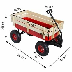 Best Sale ❤️ PURELOVEE Outdoor Sport Pet Wagon, All Terrain Pulling W/Removable Wooden Side Panels Air Tires Big Foot Panel Wagon 330 Lbs, Weight Capacity Sturdy All Steel Wagon Bed Kids' Pull-Along Wagons 🎉 -Kids' Tricycles Sales 41hrpDd2A9L