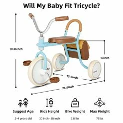 Outlet 🤩 JOYSTAR Toddler Tricycle For 2-4 Year Old Boys And 👧 Girls, Baby Balance Bike With Pedals, Retro Style Trike With 3 Wheels, First Toddler Bikes, 1st 🎂 Birthday Gifts Z-pink 🥰 -Kids' Tricycles Sales 41jNrcXQscL