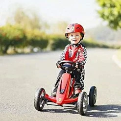 Budget ⌛ DAKOTT Ferrari Prime Kart Racer 4-Wheel Kids Pedal Kart, Red 🔔 -Kids' Tricycles Sales 41l06Xa6IbL
